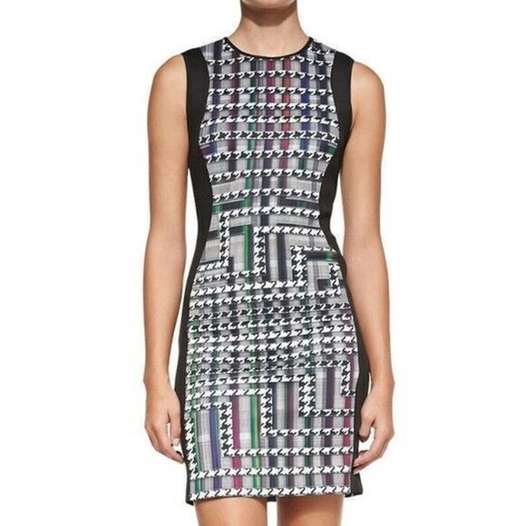 Clover Canyon Scuba Mini Dress Trinity Houndstooth - Picture 1 of 9